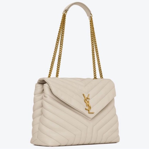 Brand New! YSL Saint Laurent LOULOU MEDIUM BAG IN MATELASSÉ "Y" Blanc Vintage! - Picture 4 of 16
